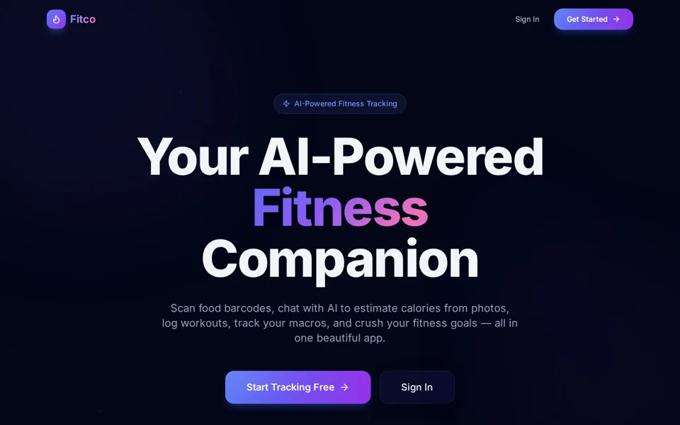 Screenshot of the Fitco fitness app