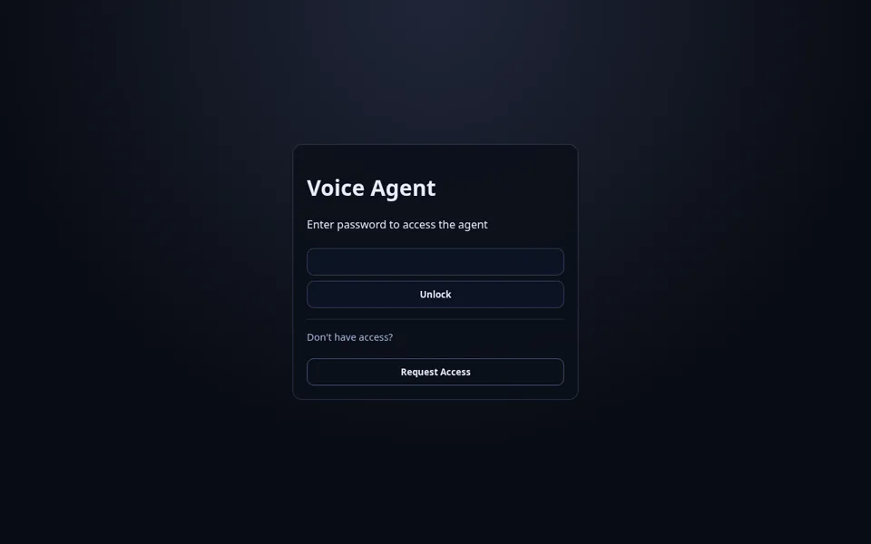 Screenshot of the voice agent