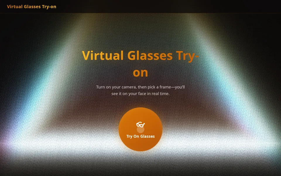 Screenshot of the virtual glasses try-on